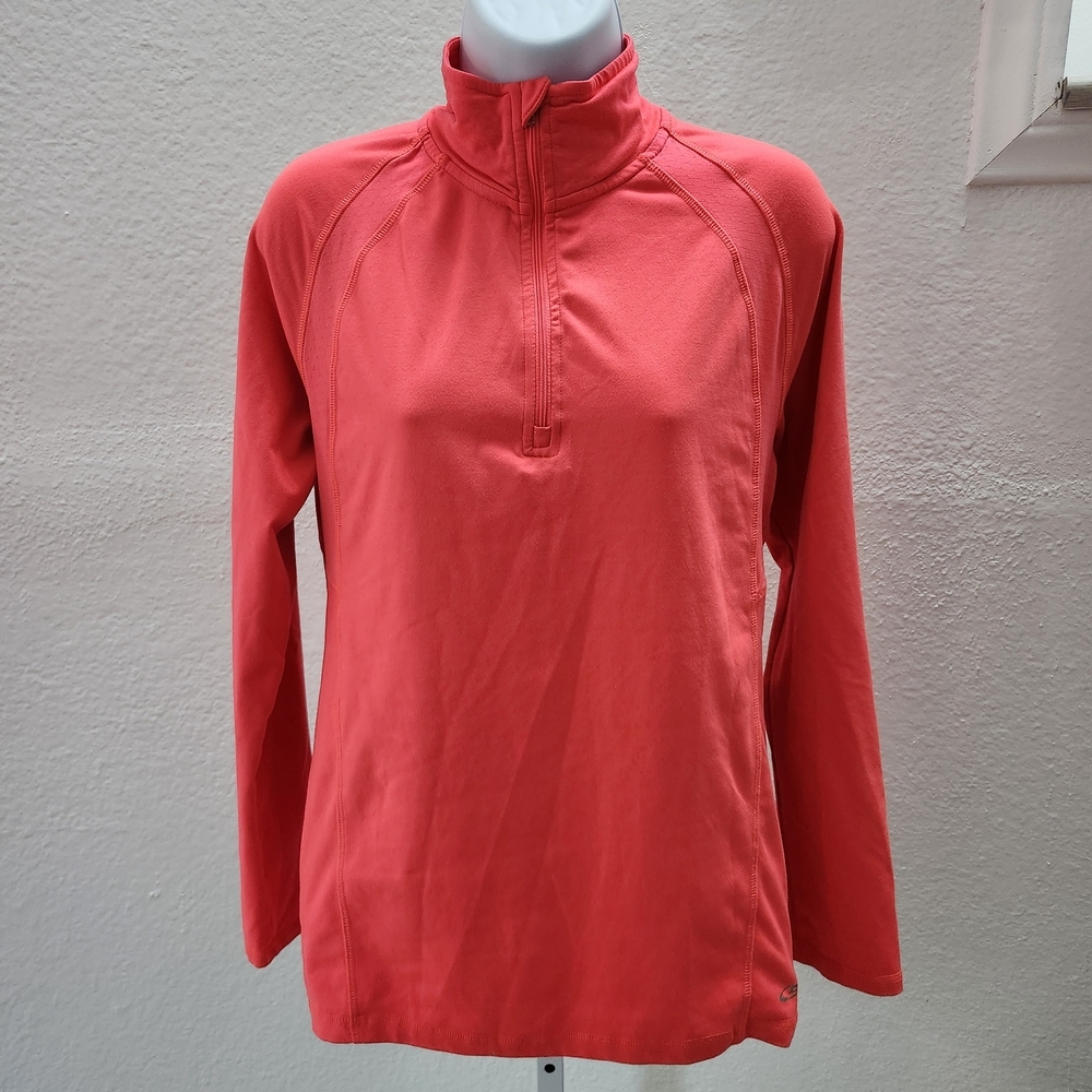 Champion Women's Bright Hot Pink Long Sleeve Quarter-Zip Top Small